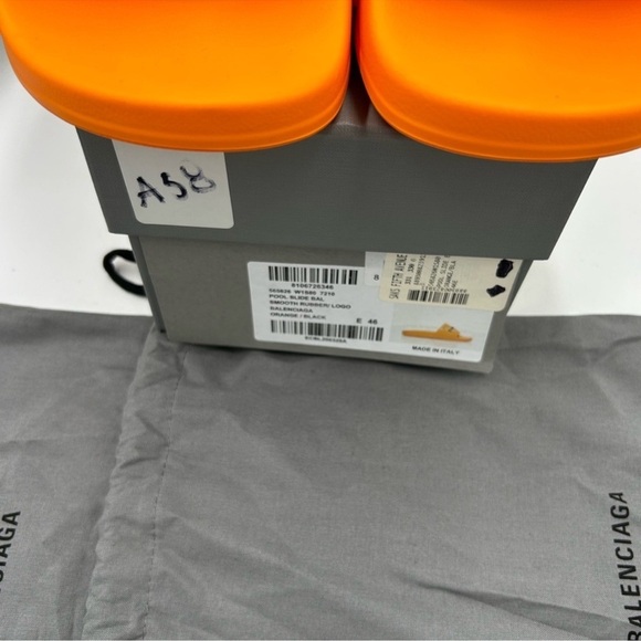 Men’s Balenciaga rubber pool slides logo size 46 made in Italy - Picture 3 of 9